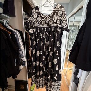 Elegant Black and White Floral Dress